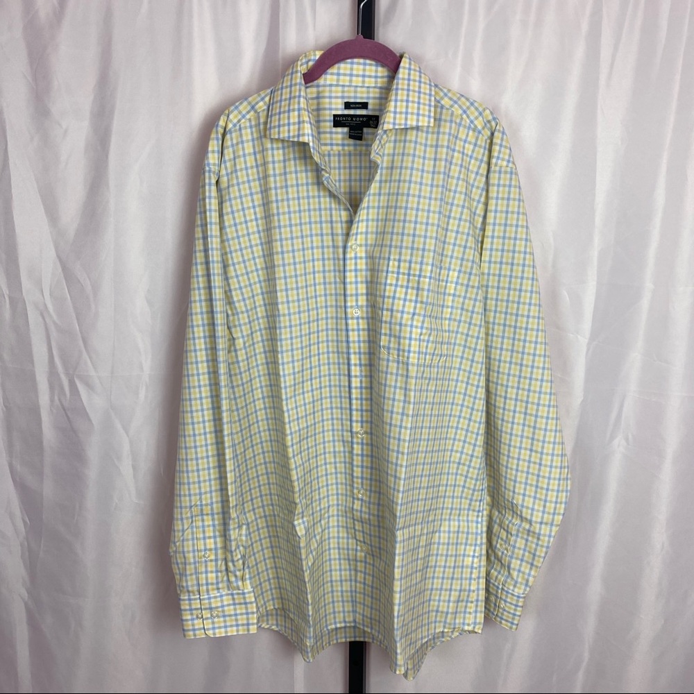Pronto Uomo Non Iron Dress Shirt, sz 17 36/37 Tall